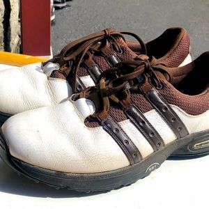 Adidas 737457 Men’s Brown And White Leather Adiprene SBT Golf Shoes Size 8